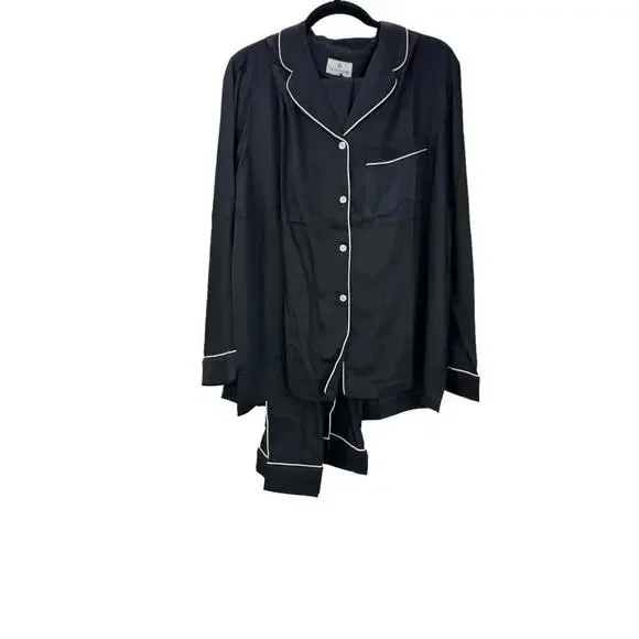 Chloe Kristyn Long Sleeve Button Up Pajama Suit Set Relaxed Fit Size X-Large NWT - Picture 3 of 10